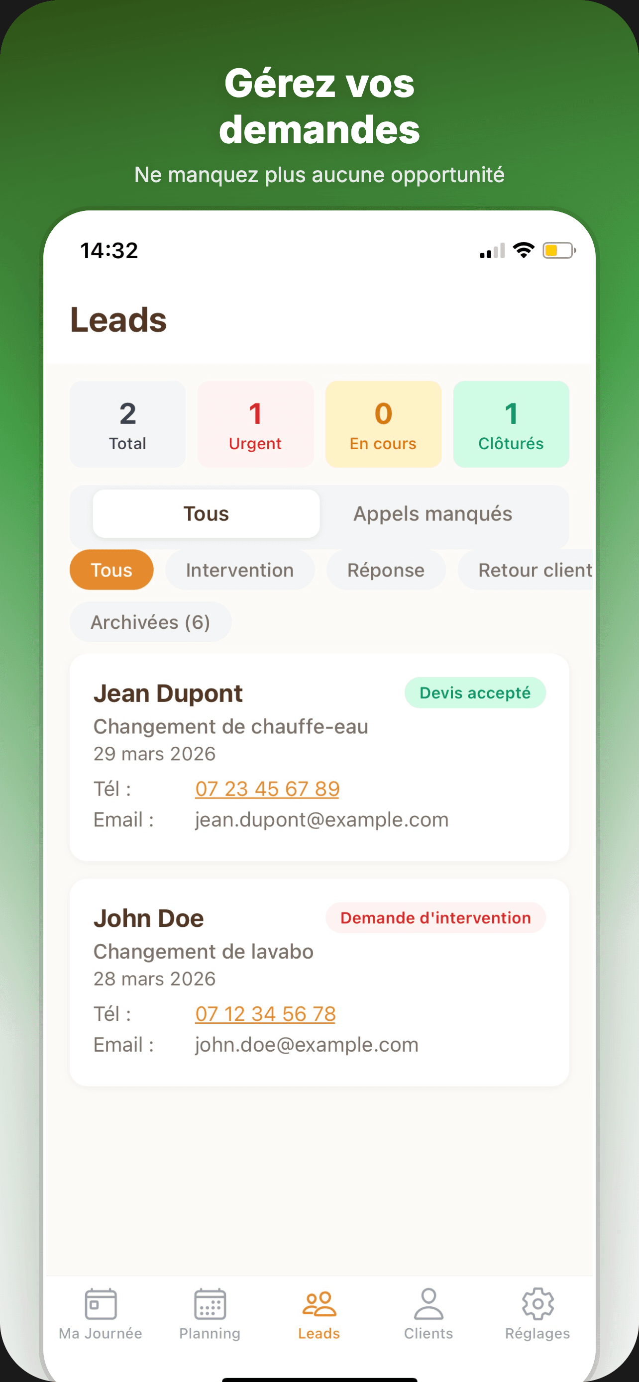 Votre activité dans votre poche